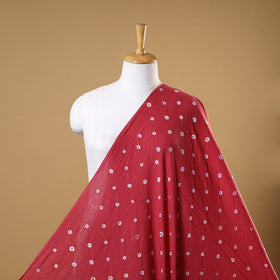 Red - natural dyed kutch tie-dye cotton bandhani fabric 07