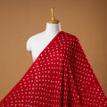 Red - natural dyed kutch tie-dye modal silk bandhani fabric