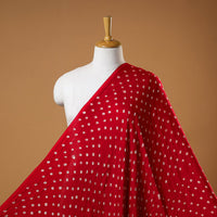 Red - natural dyed kutch tie-dye modal silk bandhani fabric