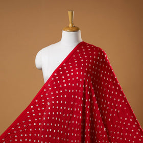 Red - natural dyed kutch tie-dye modal silk bandhani fabric