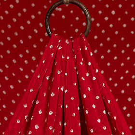 Red - natural dyed kutch tie-dye modal silk bandhani fabric
