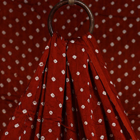 Red - natural dyed kutch tie-dye modal silk bandhani fabric