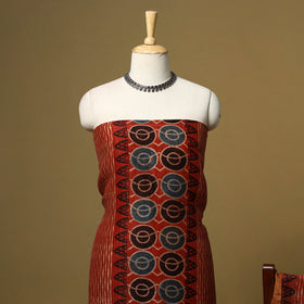 Natural dyed linen silk 2pc unstitched dress material 05