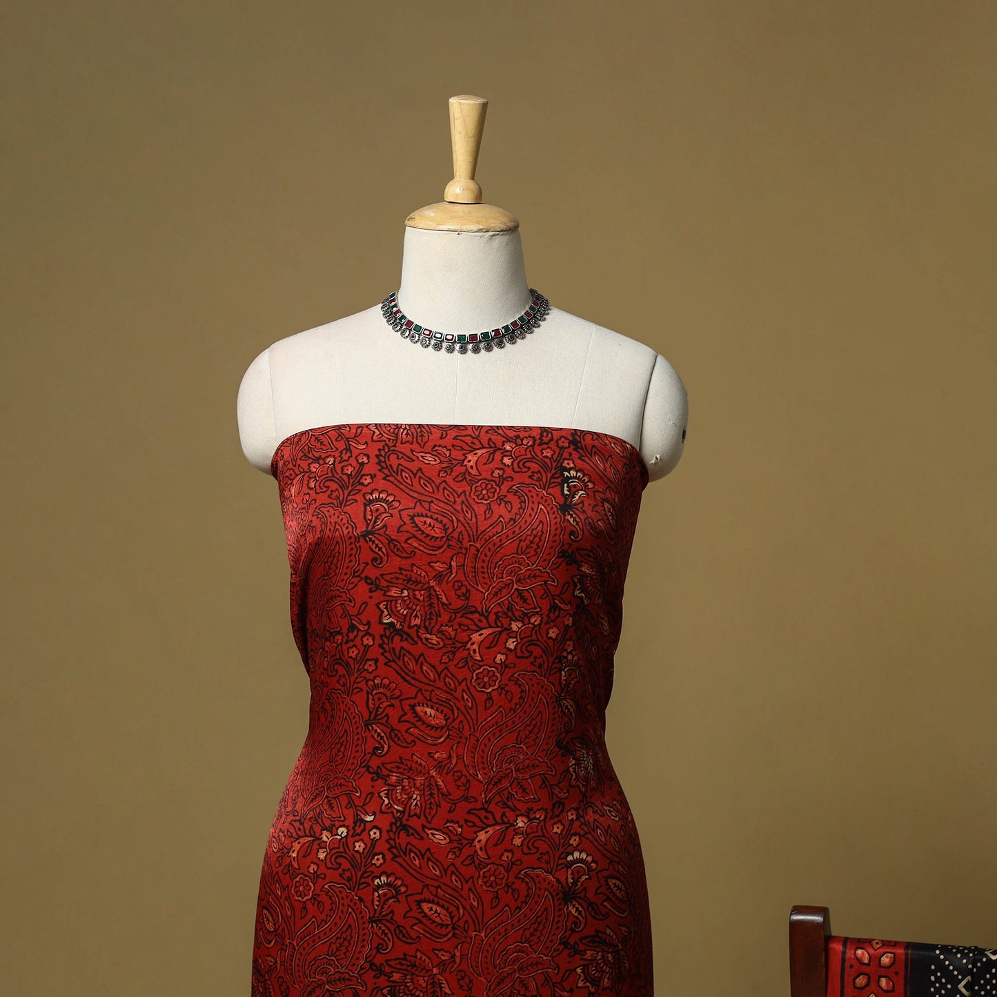 Natural dyed modal silk bagru 2pc unstitched dress material