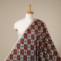 Red Natural Dyed Block Print Modal Silk Ajrakh Fabric