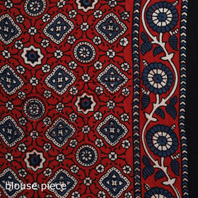 Natural dyed modal silk kutch hand block print ajrakh saree