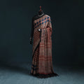 Natural dyed modal silk kutch hand block print ajrakh saree