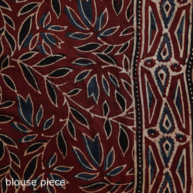 Natural dyed modal silk kutch hand block print ajrakh saree