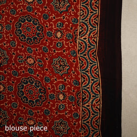 Red - natural dyed modal silk saree 10 - handcrafted