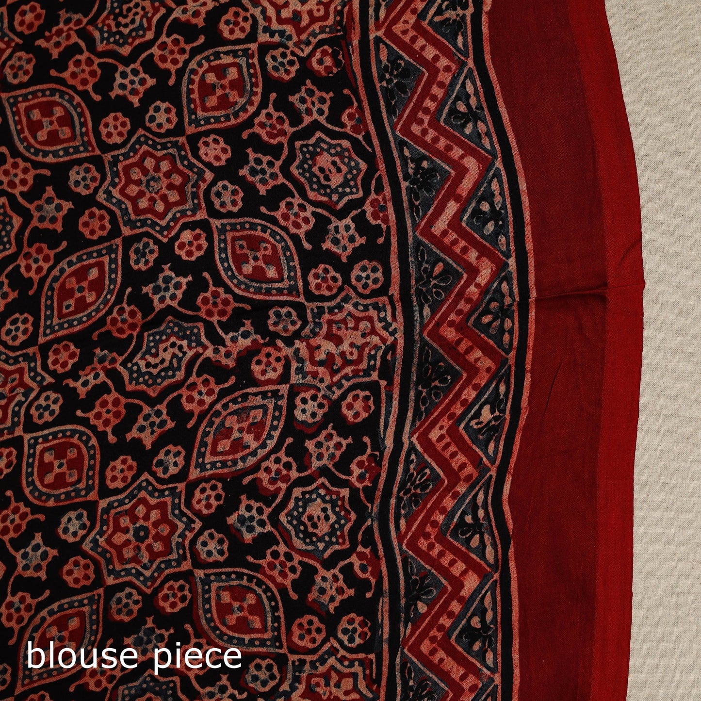 Red - natural dyed modal silk saree 18 - handcrafted