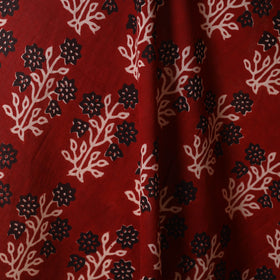 Red - natural dyed mul cotton bagh fabric 20 - handcrafted