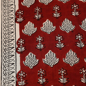  Red Natural Dyed Mul Cotton Bagh Print Fabric