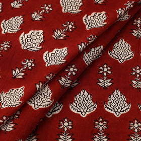  Red Natural Dyed Mul Cotton Bagh Print Fabric