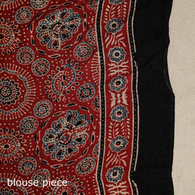 Red - natural dyed organza silk saree 20 - handcrafted