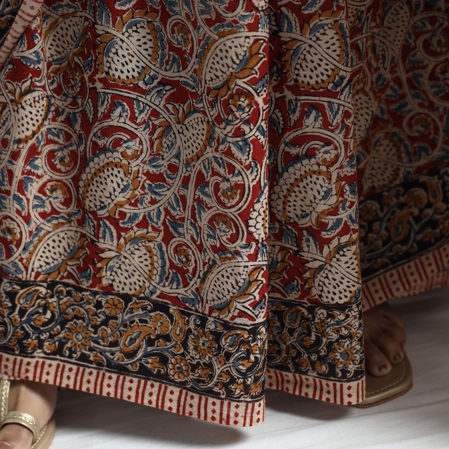 Designer Kalamkari Saree – Block Print & Pure Cotton
