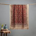 Natural dyed pedana kalamkari printed handloom cotton towel