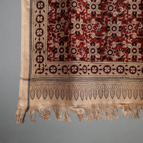 Natural dyed pedana kalamkari printed handloom cotton towel