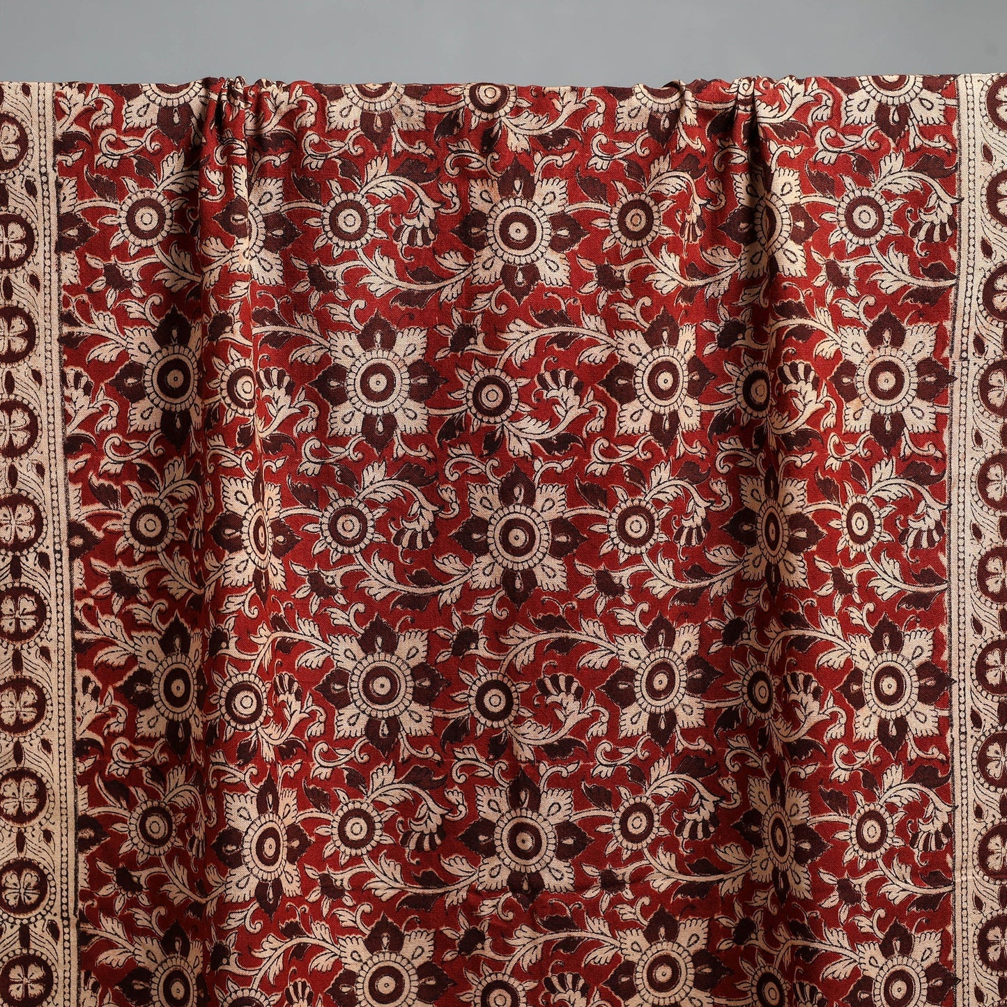 Natural dyed pedana kalamkari printed handloom cotton towel