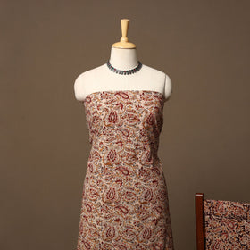 Natural dyed pedana kalamkari cotton 3pc unstitched dress