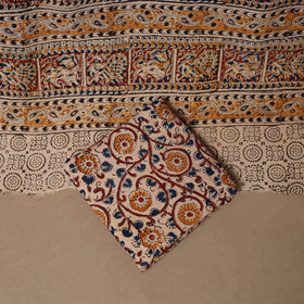 Natural dyed pedana kalamkari cotton 3pc unstitched dress