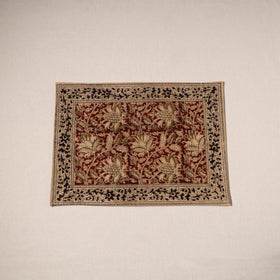 Red - natural dyed pedana kalamkari cotton table mat 03