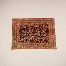 Red - natural dyed pedana kalamkari cotton table mat 04