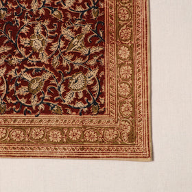 Red - natural dyed pedana kalamkari cotton table mat 04