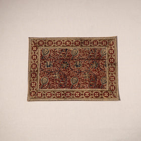 Red - natural dyed pedana kalamkari cotton table mat 07