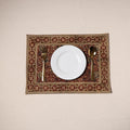 Red - natural dyed pedana kalamkari cotton table mat 07