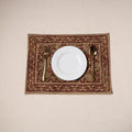 Red - natural dyed pedana kalamkari cotton table mat 12