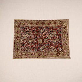 Red - natural dyed pedana kalamkari cotton table mat 29