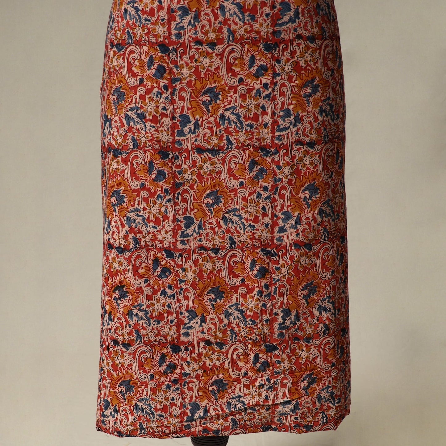 Natural dyed pedana kalamkari hand block print cotton 2pc