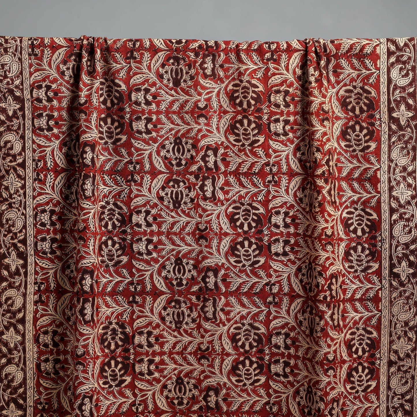 Natural dyed pedana kalamkari printed handloom cotton towel