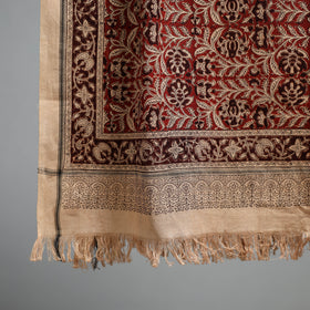 Natural dyed pedana kalamkari printed handloom cotton towel