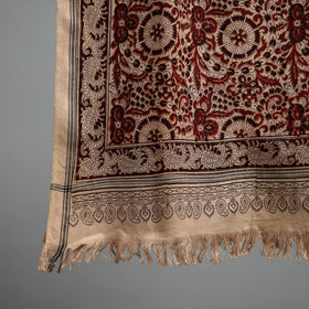 Natural dyed pedana kalamkari printed handloom cotton towel