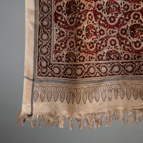 Natural dyed pedana kalamkari printed handloom cotton towel