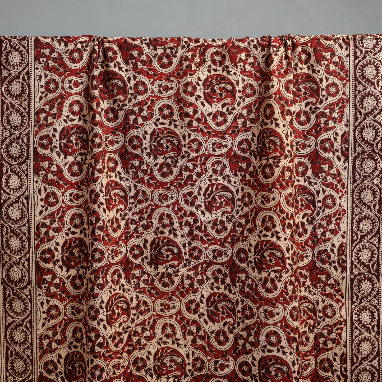 Natural dyed pedana kalamkari printed handloom cotton towel