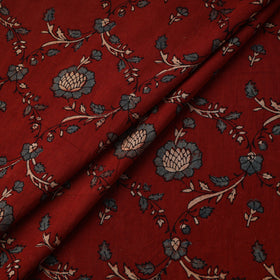 Natural dyed pure mul cotton hand block ajrakh print fabric