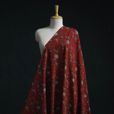 Natural dyed pure mul cotton hand block ajrakh print fabric