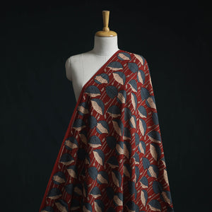 Natural dyed pure mul cotton hand block ajrakh print fabric