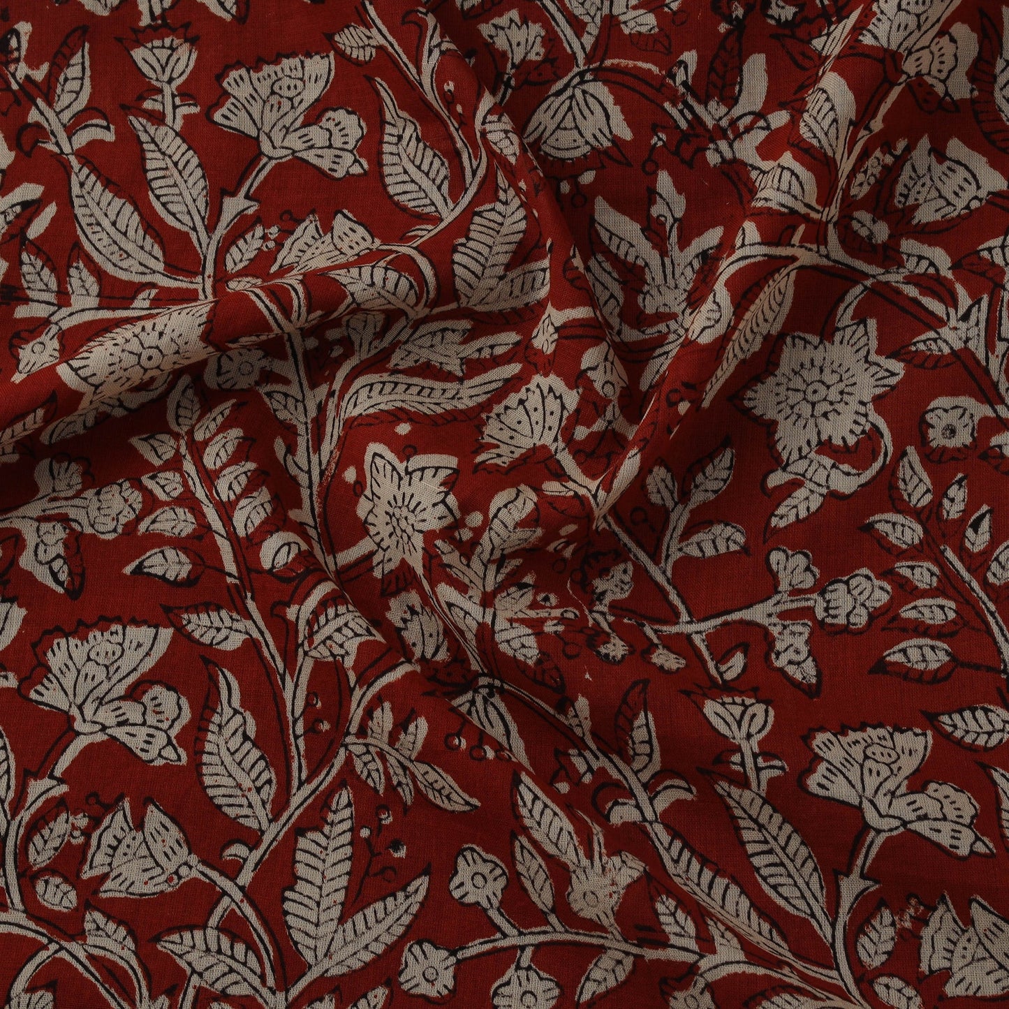 Natural dyed pure mul cotton hand block bagru print fabric