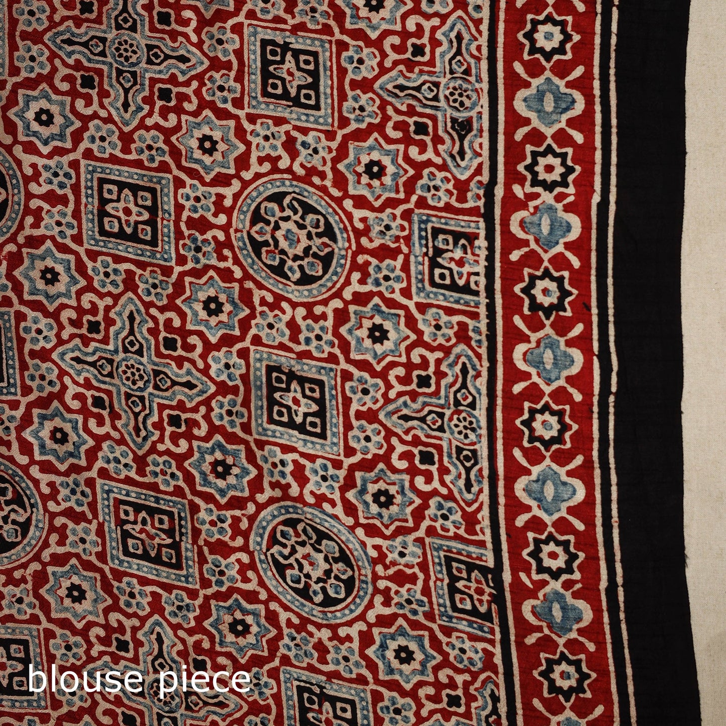 Red - natural dyed silk saree 08 - handcrafted