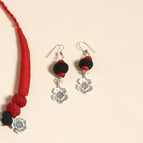 Red - navratri special! German silver thread beads necklace