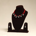 Red - navratri special! German silver thread beads necklace