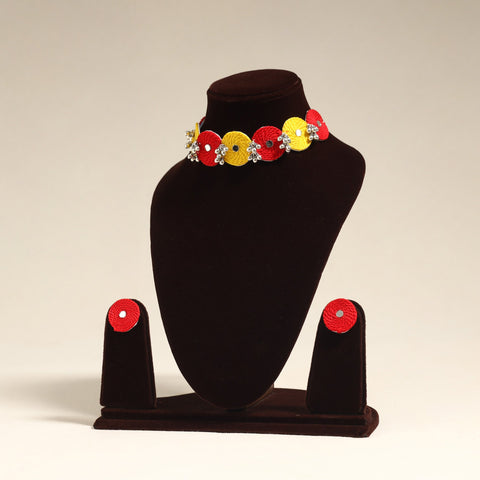 Red - navratri special! Thread ghungroo & mirror work