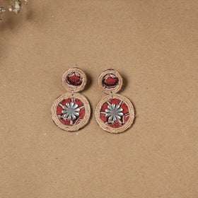 Noseen jute fabart handmade earrings - handcrafted
