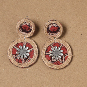 Noseen jute fabart handmade earrings - handcrafted