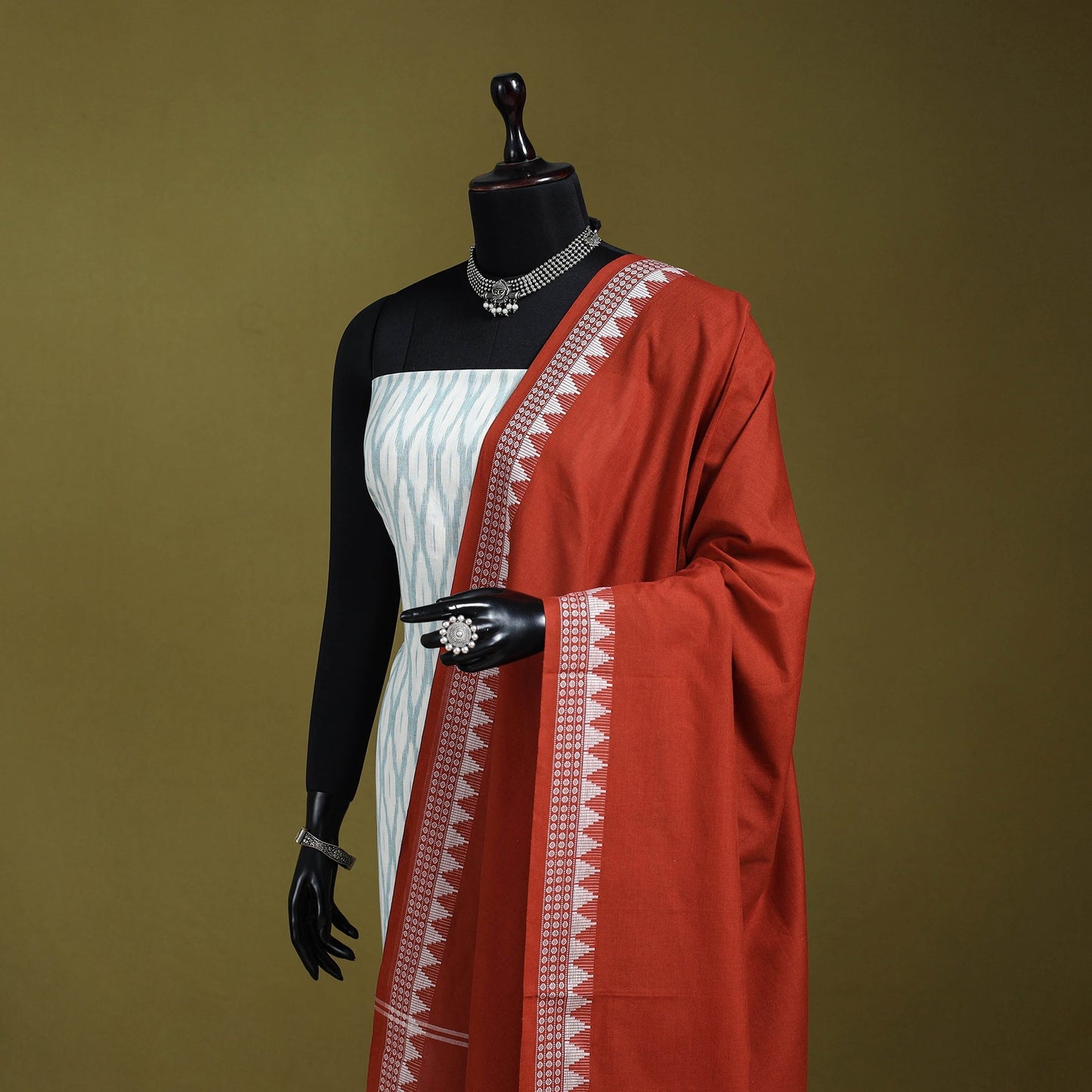 Odisha handloom cotton sambalpuri dupatta 03 - handcrafted