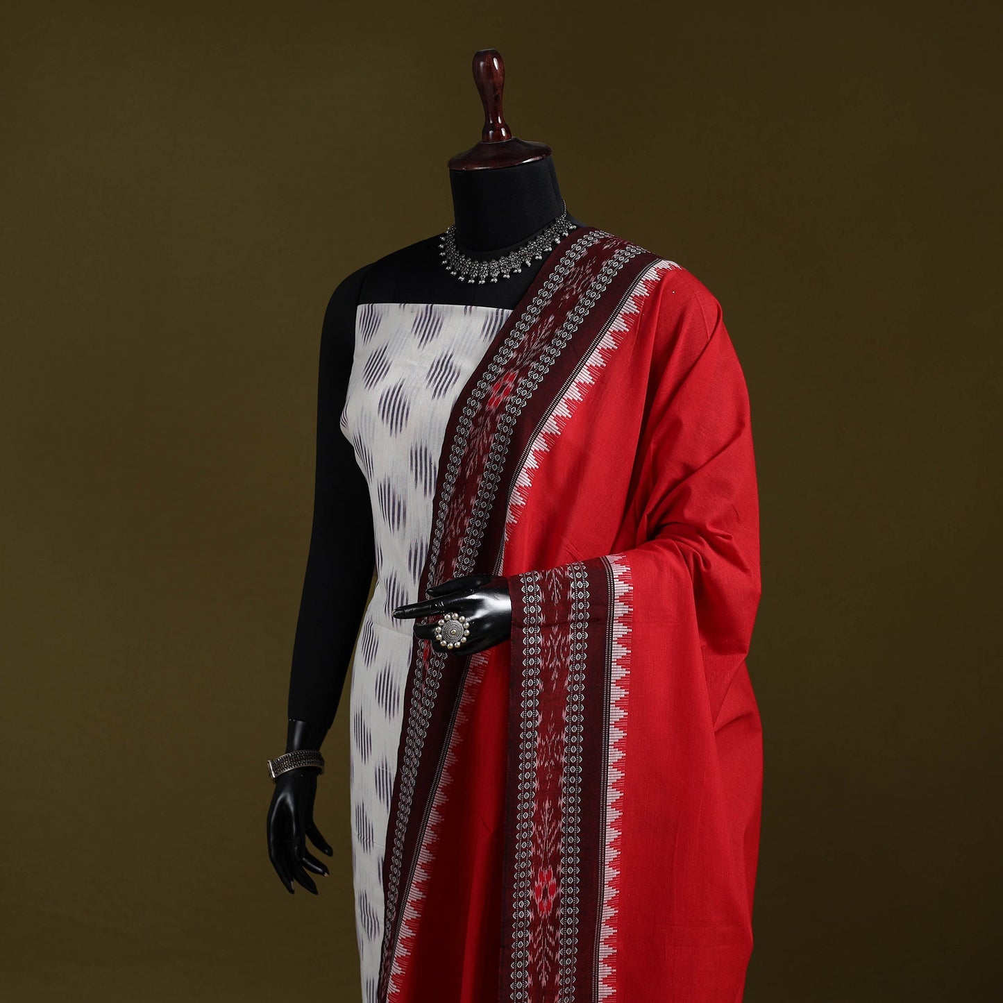 Odisha ikat cotton sambalpuri dupatta 04 - handcrafted