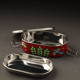  Odisha Pattachitra Handpainted Stainless Steel Capsule Lunch Box (4 x 2 in) Online at iTokri.com